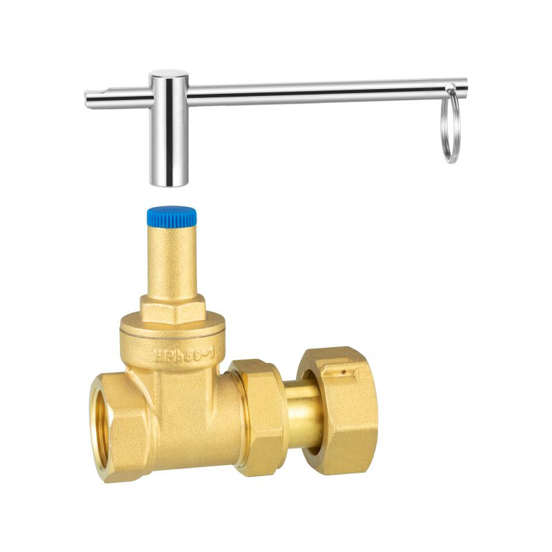 Messing Lås Type Vandmåler Gate Valve med drejelig nød