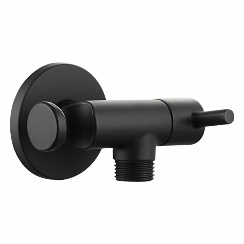 Matt Black Angle Valve med Shattaf Holder